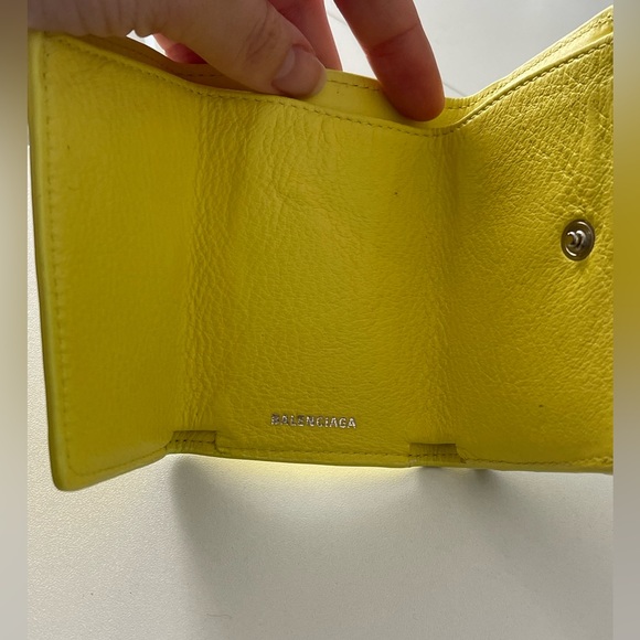 BALENCIAGA Paper Mini Trifold Wallet Purse Leather Made In Italy - Picture 9 of 17